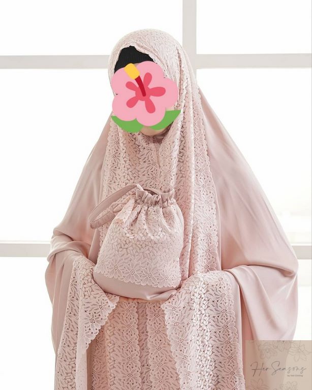 Mukena Herseasons Armani Silk Luxury Premium Warna Pastel Pink