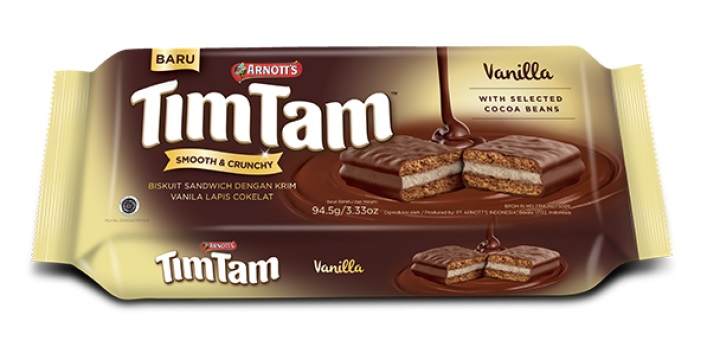ARNOTTS CHOCOLATE TIM TAM VANILLA PCK 81g