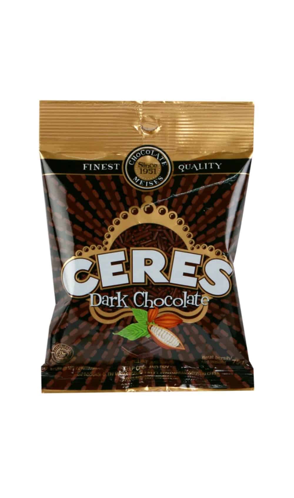 CERES HAGELSLAG RICE DARK CHOCO CLASSIC PCK 75g