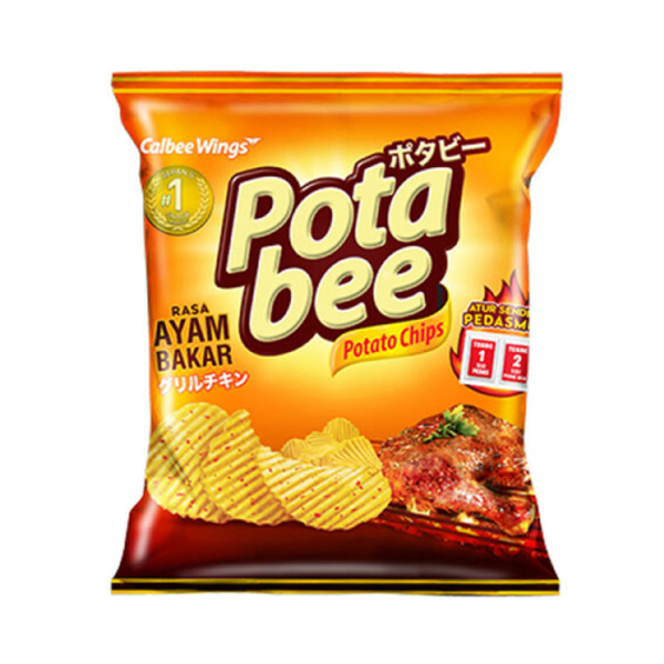 POTABEE SNACK POTATO CHIPS AYAM BAKAR PCK 68g