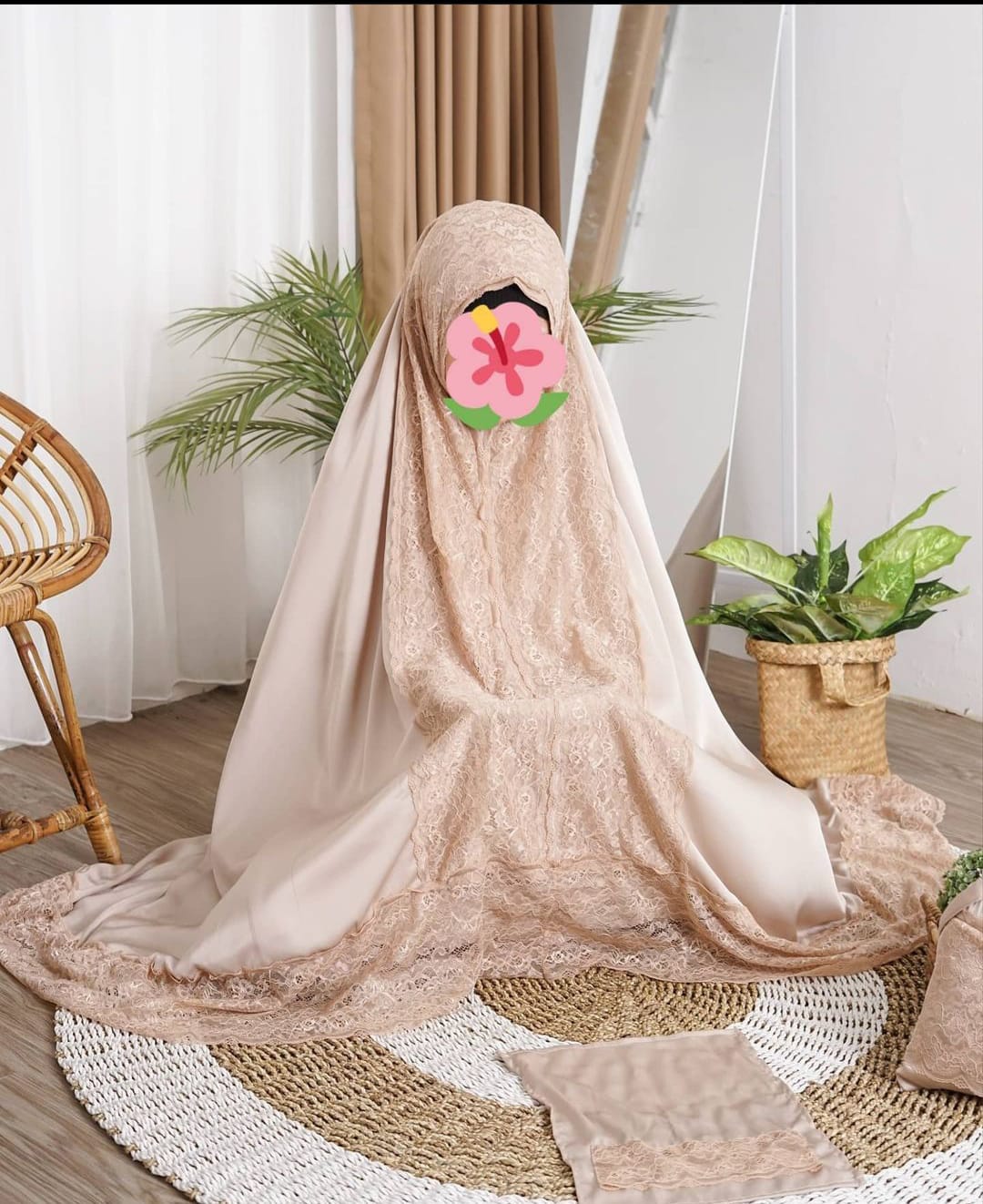 Mukena Herseasons Armani Silk Luxury Premium Warna Soft Brown/Coklat Susu